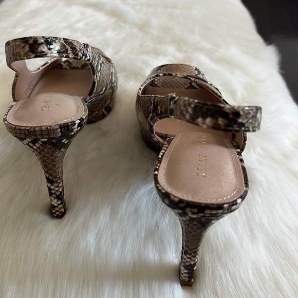 New in Box Kelly & Katie Natural Multi Python Nerani Peep Toe Pump Sandal - Picture 11 of 13